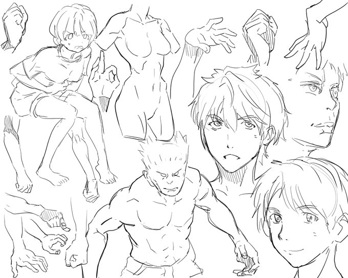 自分の憧れる方の落描き集を見ながら 