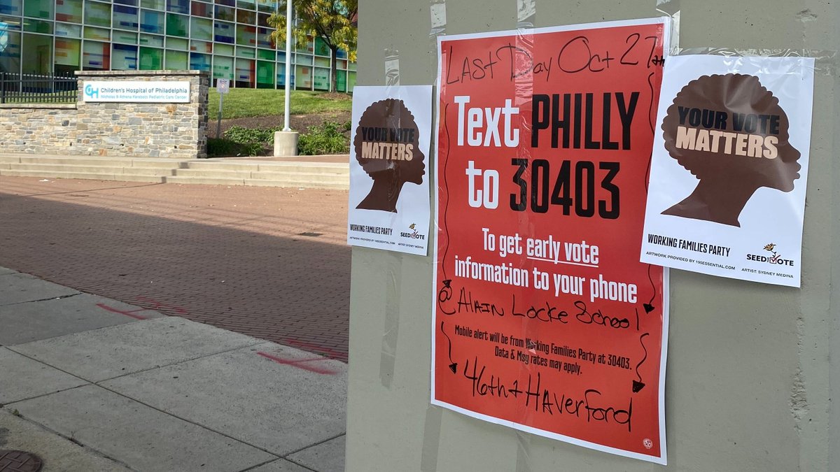 PAWorkFamilies's tweet photo. Remember, you can visit an early voting center from now until 10/27 which is THIS TUESDAY! Visit an early voting center today and cast your vote! Click here to find the closest early voting center near you: https://t.co/Zl8Kr2WMbt #VoteTodayPhilly https://t.co/PFqkjbNPrn