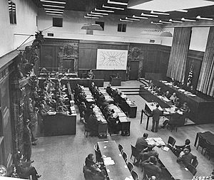 Courtroom at the DOCTOR'S TRIAL, Nuremberg, December 12th 1946