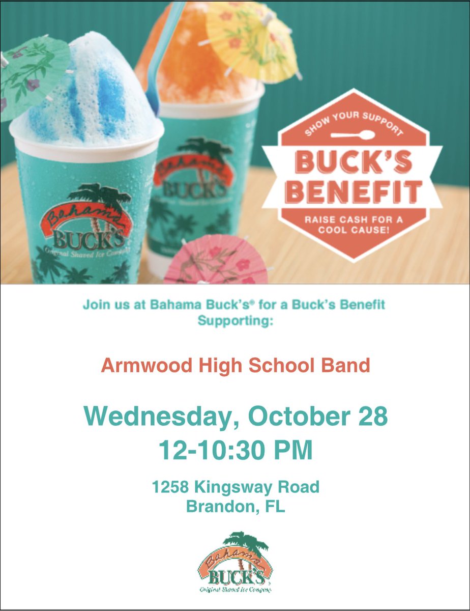 TERI_SHEEN's tweet photo. Please RT! Get a cool treat for yourself and support the band @armwoodhawkband @Armwood_HS @armwoodpressbox @ArmwoodAcademy https://t.co/hy3EkCNl3h