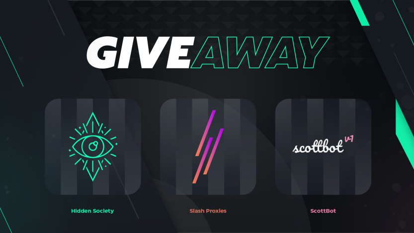 scottbotv1's tweet image. Flash Giveaway! 🎉

Prizes:
• 5x Slash Proxies plan
• 1x SB Retail Coupon 
• 1x Hidden Society key

To enter:
• Follow @SlashProxies 
• Follow @scottbotv1 
• Follow @ahiddensociety 
• RT this post

Ends in 1 hour! ⏰
