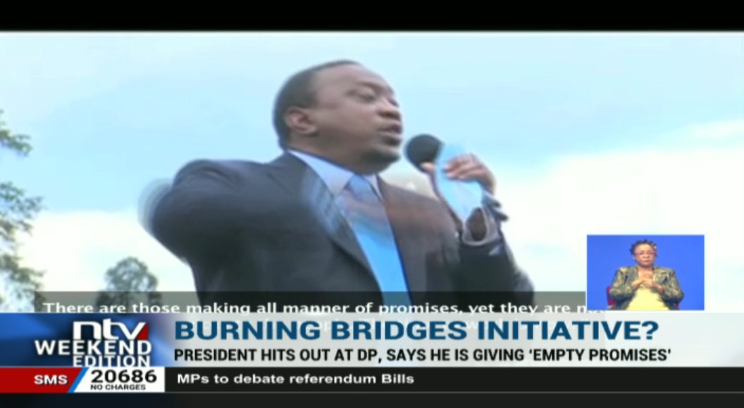 ntvkenya's tweet photo. Uhuru hits out at DP Ruto for giving empty promises 

https://t.co/Psr5zJDOy9 https://t.co/FF9N1DYX1U