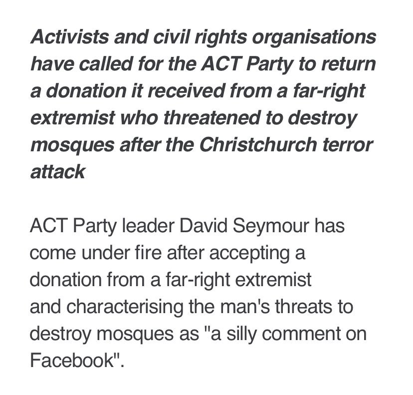 It is also really worrying that that the “silly comment” on Facebook was to “destroy mosque after mosque until I am taken out” - in light of all the things we know about terror, about emboldening these people, I’m still just mind-blown that this is apparently just sweet as now.