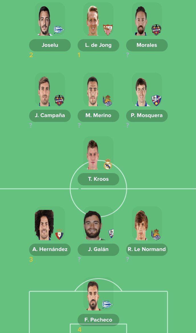 SiGoCa's tweet photo. @MisterFantasyES Hola 🙋🏻‍♂️, tenéis pensado modificar la aplicación para iOS y así poder bien los equipos y puntos en la tabla? Un saludo (como veis los jugadores se ven mal y los puntos como de Kroos no se ven) https://t.co/bvTnlob3yS