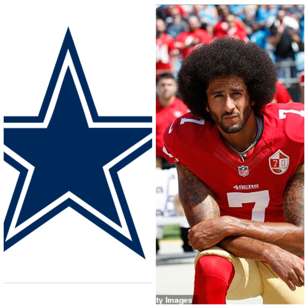 ckms01's tweet photo. @dallascowboys @CollinKapernick  Make it happen. https://t.co/GRsruzRz6M