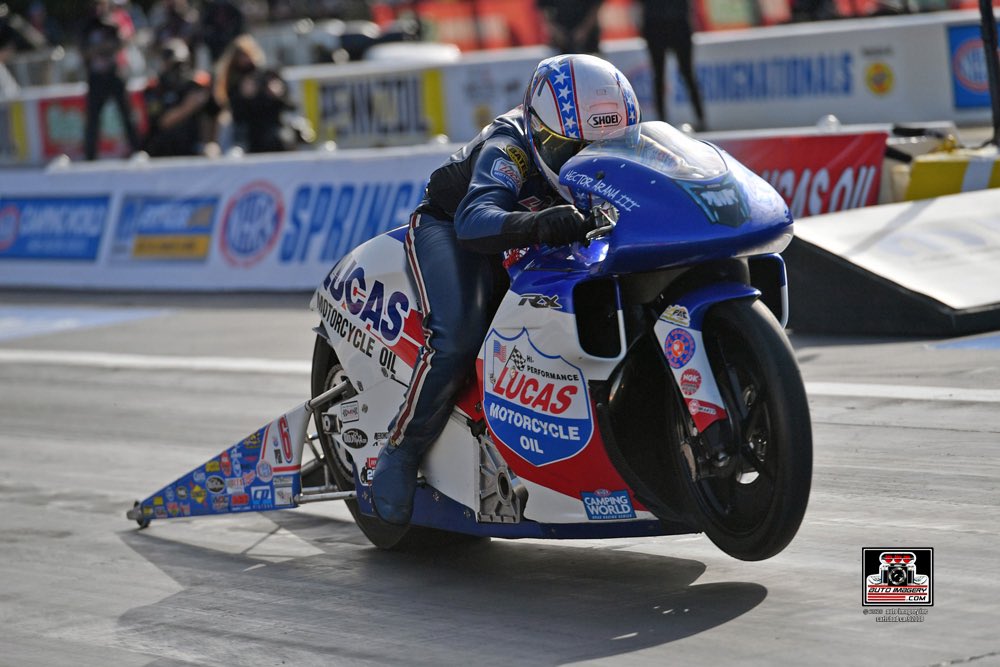 Felt really good to go rounds on my <a href="/Lucas_Oil/">Lucas Oil Products</a> EBR today. We came up short in the semifinal. Finally feel like we’re moving in the right direction. Better late than never. #SpringNats #LucasArana #NHRApsm