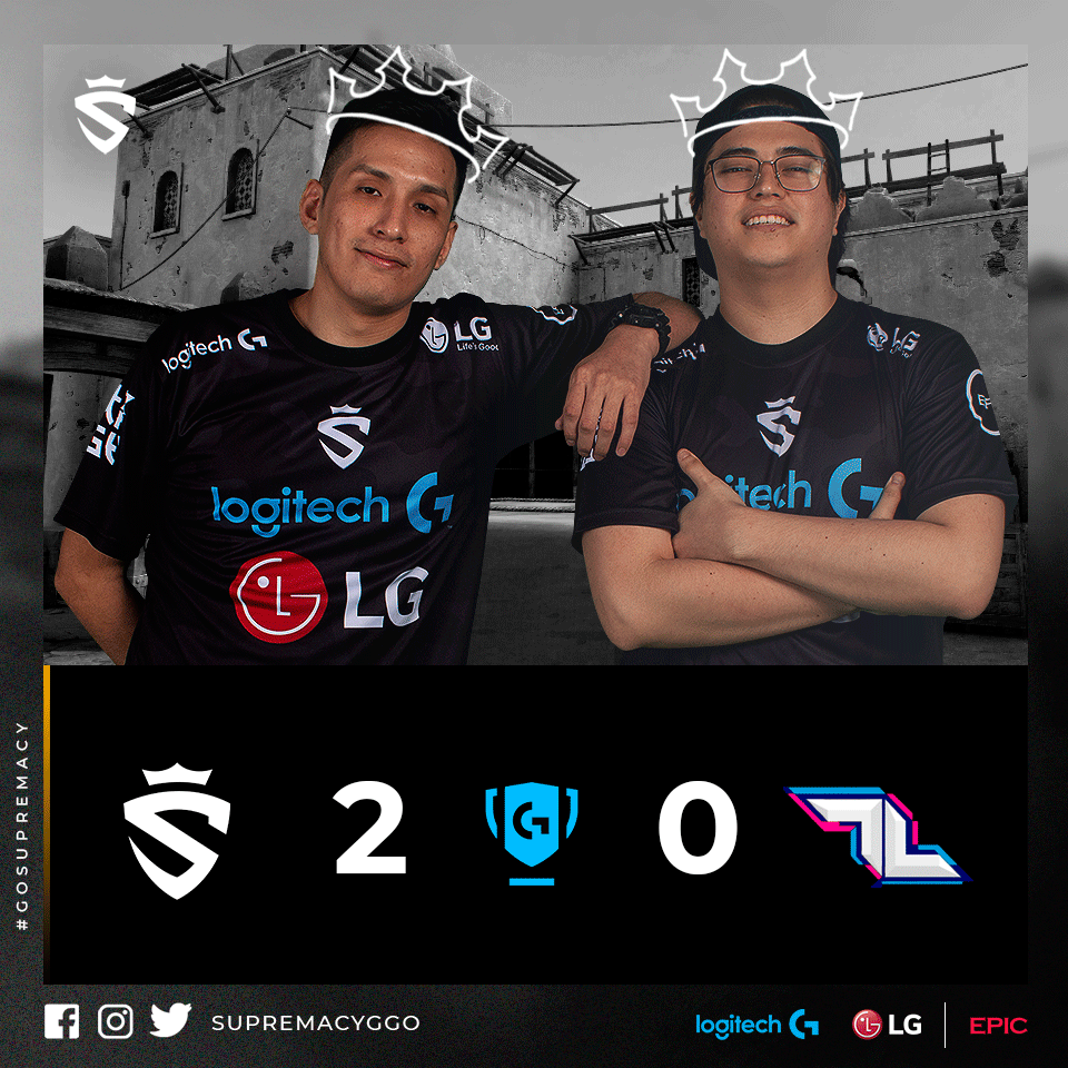 supremacyggo's tweet photo. #LGC2020
¡¡ESTAMOS EN LA FINAL!! 🏆🏆🏆
Suprem@s tras vencer por 2 - 0 a #LunaticEsports de Ecuador nos colocamos en la final de la @LogitechGC 2020 donde nos enfrentaremos a Egoboys 😱
Los resultados fueron 16 - 7 en de_mirage y 16 - 5 en de_train 🔥 https://t.co/Led4dzWYXi