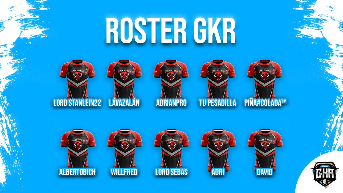 🚨 Presentación 🚨

Este será nuestro roster para <a href="/GkrLeagues/">GKR – Gold Edition</a> en primera división EU

🇨🇷 <a href="/Stanlein221/">⭐Stanlein22⭐</a> 
🇭🇺 <a href="/ZalanLendvai/">HUN ZaZa</a> 
🇪🇸 @AdrianPro27 
🇪🇸 <a href="/tu_pesadillaCR/">Alon 16</a> 
🇪🇸 <a href="/PinaColada__3/">Piña🍍</a> 
🇪🇸 <a href="/albertocamara8/">alberto camara</a> 
🇪🇸 <a href="/willfred_cr/">willfred</a> 
🇪🇸 <a href="/LordSebasBZN/">Lord Sebas</a> 
🇪🇸 <a href="/ADRi_CR/">ADRi</a> 
🇪🇸 <a href="/gandaracr/">D_GandaraCR</a> 

#GoSace🐗