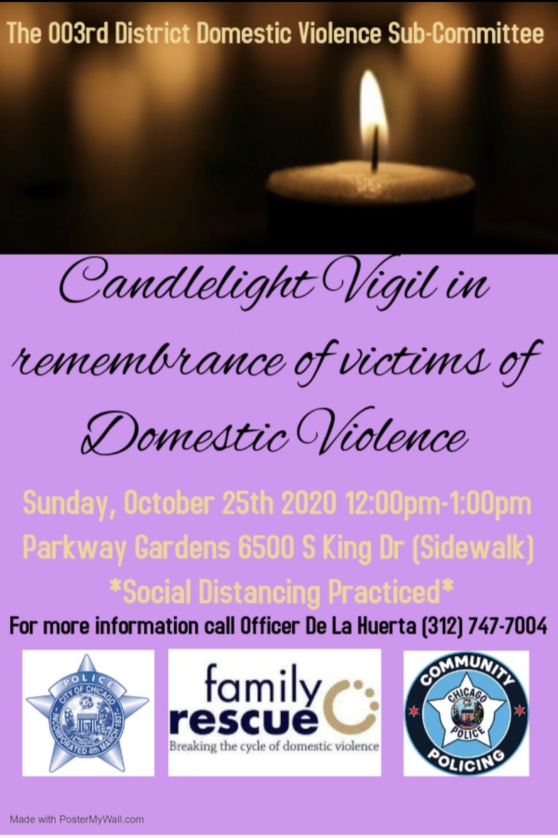 ChicagoCAPS03's tweet photo. Happening at 12pm today, Candlelight Vigil. We hope to see you!!!! #TogetherWeCan #PositivePoliceInteractions https://t.co/CypKUFGmoW