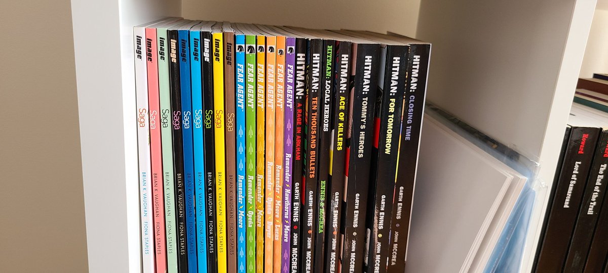 AdamBlackhat's tweet photo. Hey, everybody, I'm very excited that I get to start sharing #Starfallcomic #5 with you, so I want to give my Patreon a boost with a good ole fashioned raffle! What do I have to raffle? We-ell, what about the complete award winning trade collection of Saga? Details in thread: https://t.co/6DKCCWET4d
