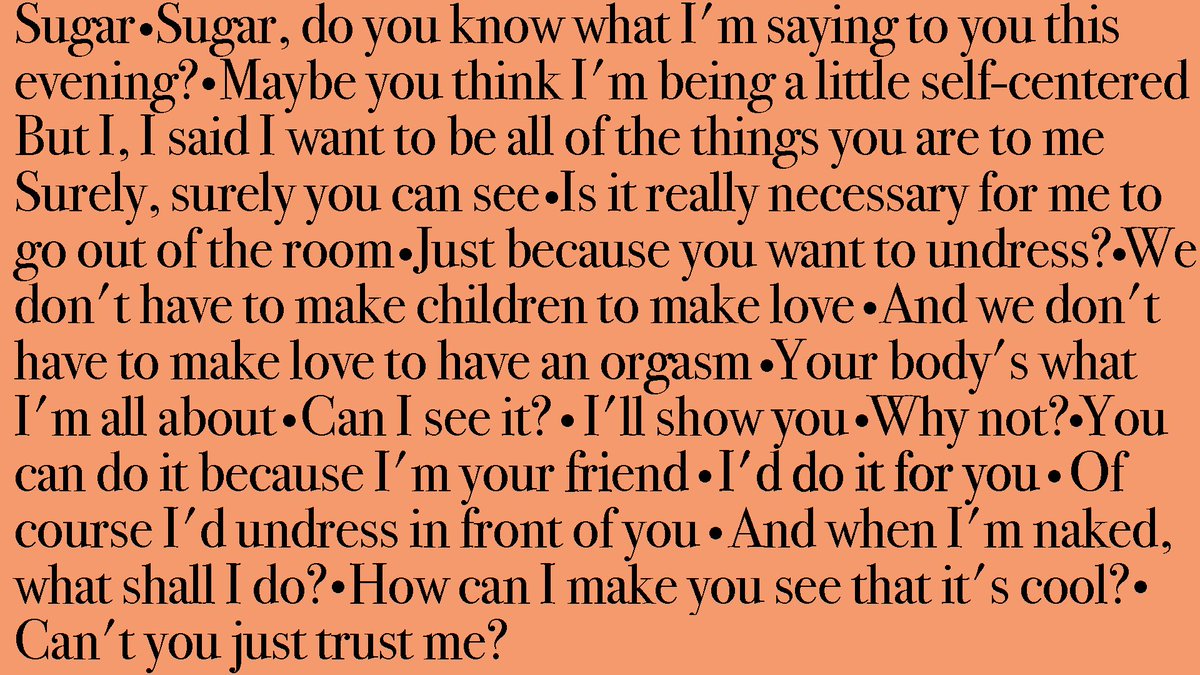 It also subverts time too as it is rooted in the past, present & future.The use of “was” your girlfriend & “would you remember” hint at the past. Then he is also speaking about the present — “Sugar, do you know what I’m saying 2 U *this evening?*”