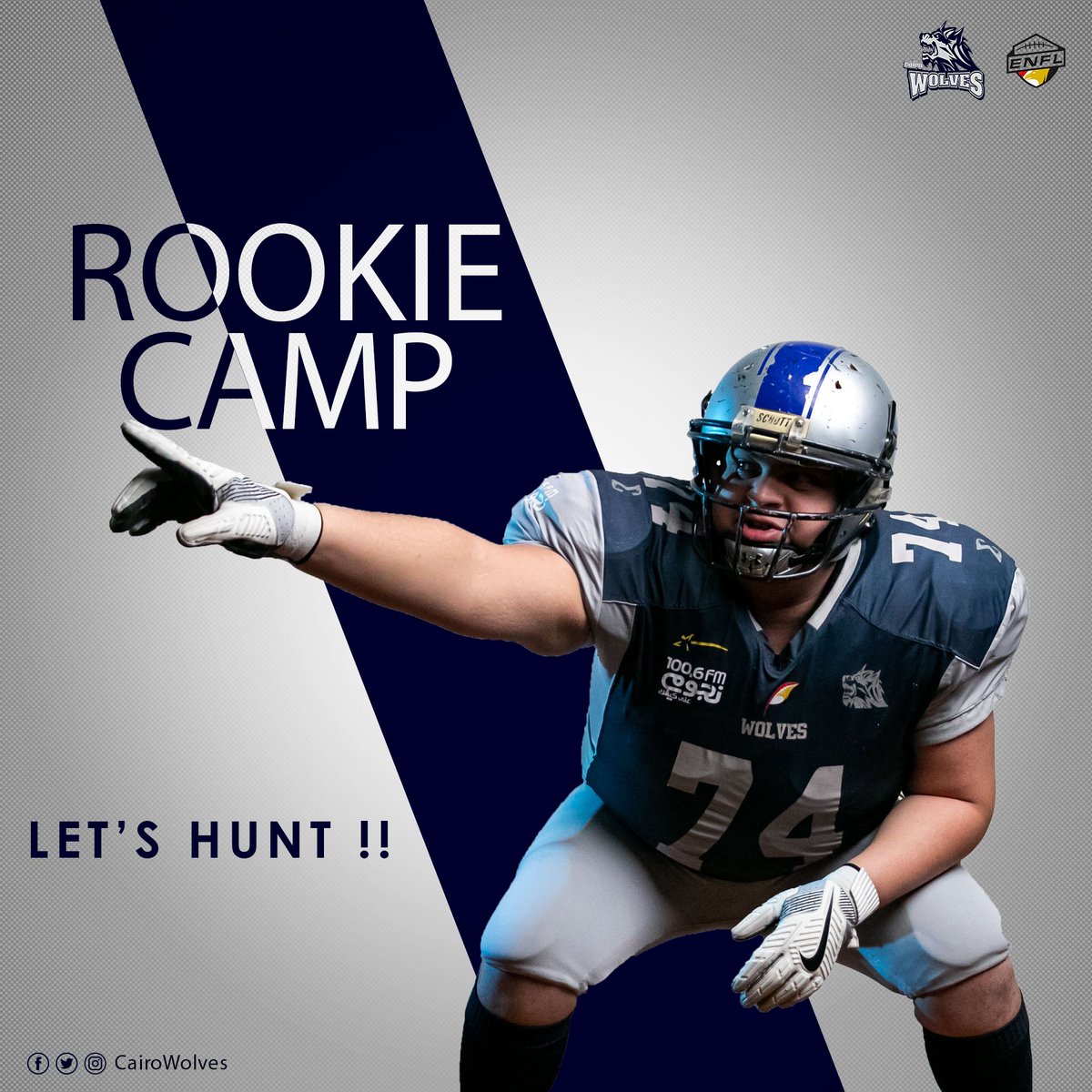 ONE WEEK LEFT! 📣📣
Ready?
Hurry up, Register now to join our FREE tackle rookie camp for the 2020 season.
Fill the form, Let's HUNT!

Form link:
forms.gle/zxJ4ZceZkbNB1K…

📆 November 1st, 9:30 PM
📌 The Field, Victoria square, Maadi
bit.ly/33jYOQ9

#FearThePack #NavyCity