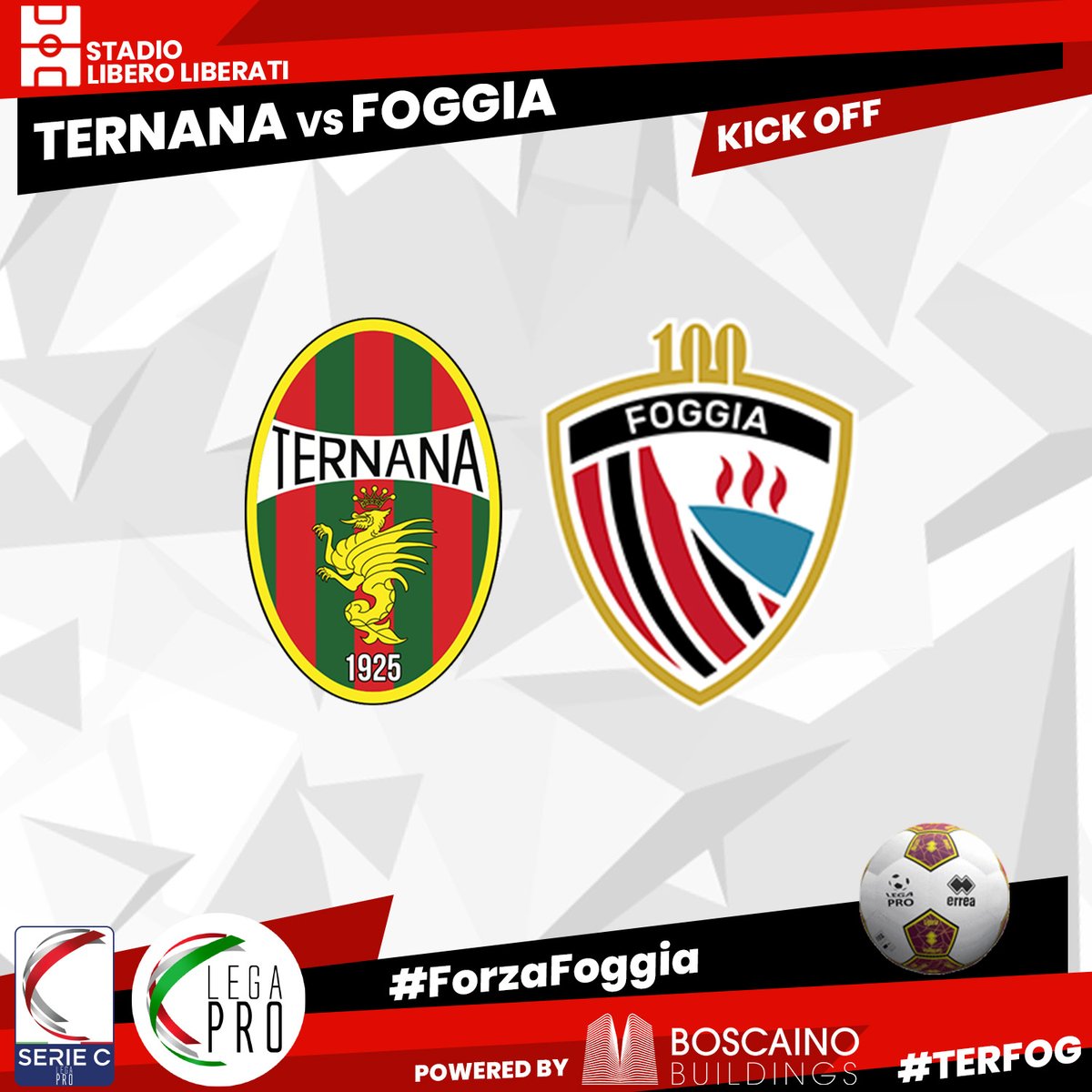 CalcioFoggiaoff's tweet photo. #KickOff
È iniziata #Ternana #Foggia
🔴⚫
#ForzaFoggia #TERFOG
#LegaPro https://t.co/vjl8HgYBGv