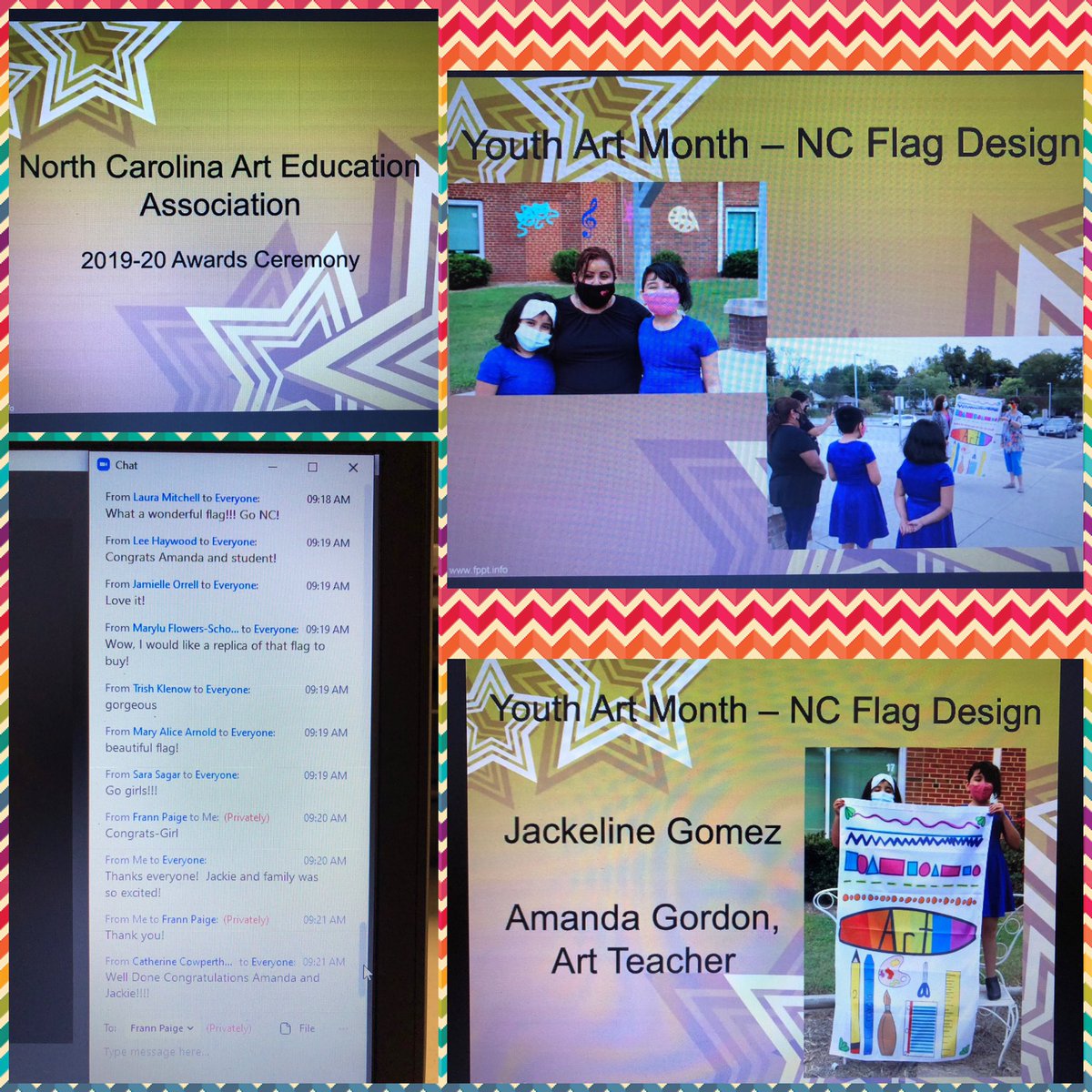 DLESMagnetCoord's tweet photo. We are honored to have a 5th graders' design chosen for the 2020 Youth Art Month Flag Contest for @ncaeawebmaster and be celebrated at the 2020 Conference. The flag was part of the national exhibition of Youth Art Month flags. Read more: https://t.co/owC4JiHjOS https://t.co/DbG6cckqGi