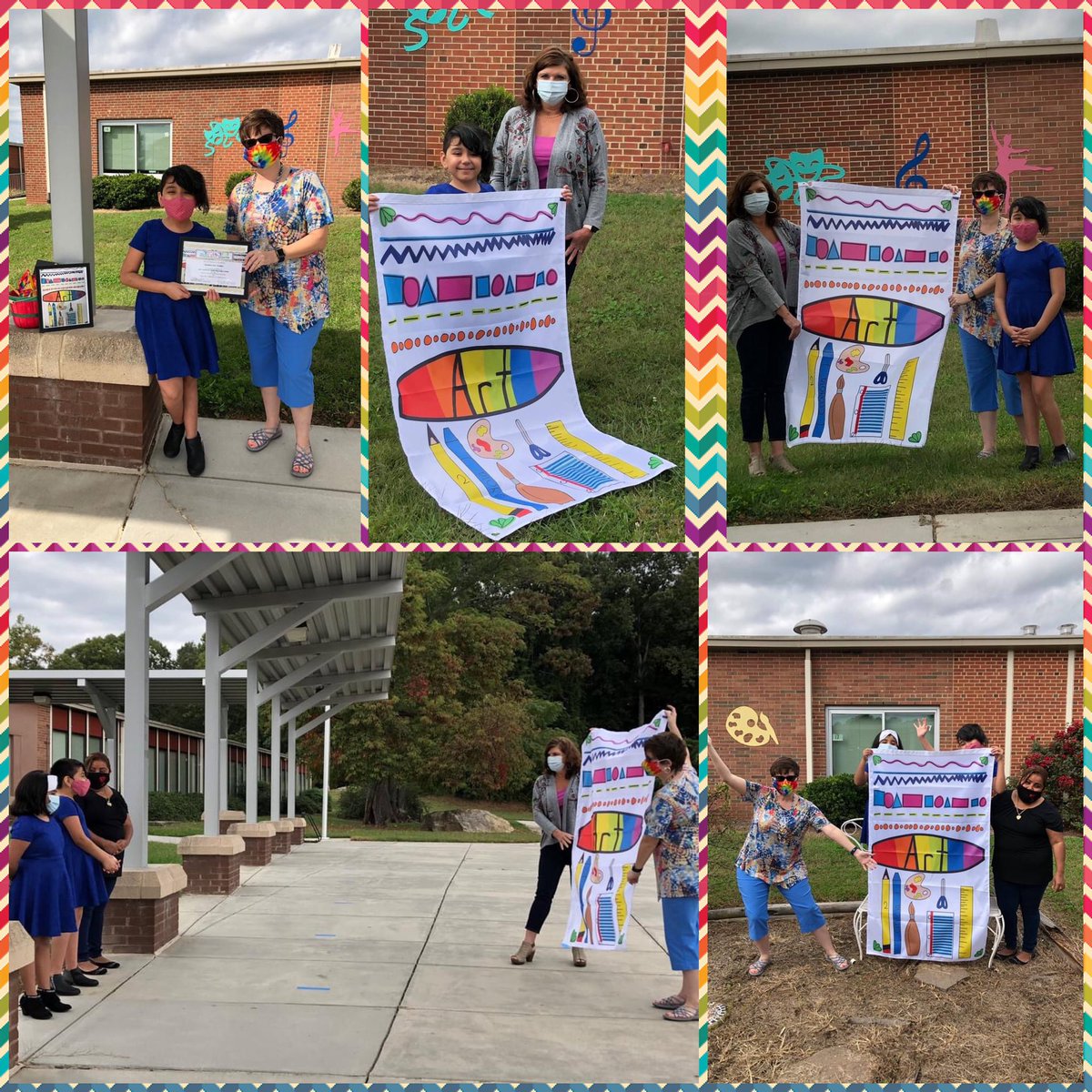 DLESMagnetCoord's tweet photo. We are honored to have a 5th graders' design chosen for the 2020 Youth Art Month Flag Contest for @ncaeawebmaster and be celebrated at the 2020 Conference. The flag was part of the national exhibition of Youth Art Month flags. Read more: https://t.co/owC4JiHjOS https://t.co/DbG6cckqGi