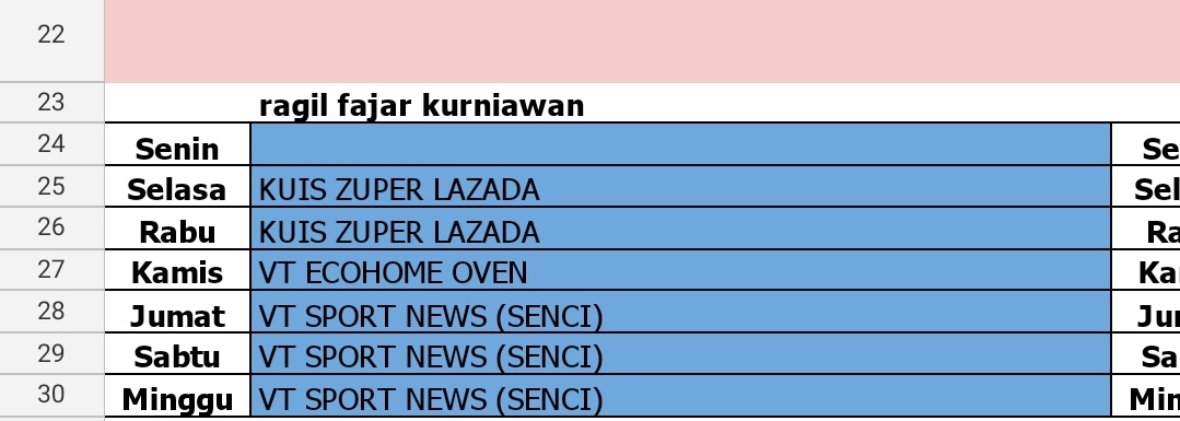 Ketika melihat jadwal minggu ini. Rasanya anjim banget