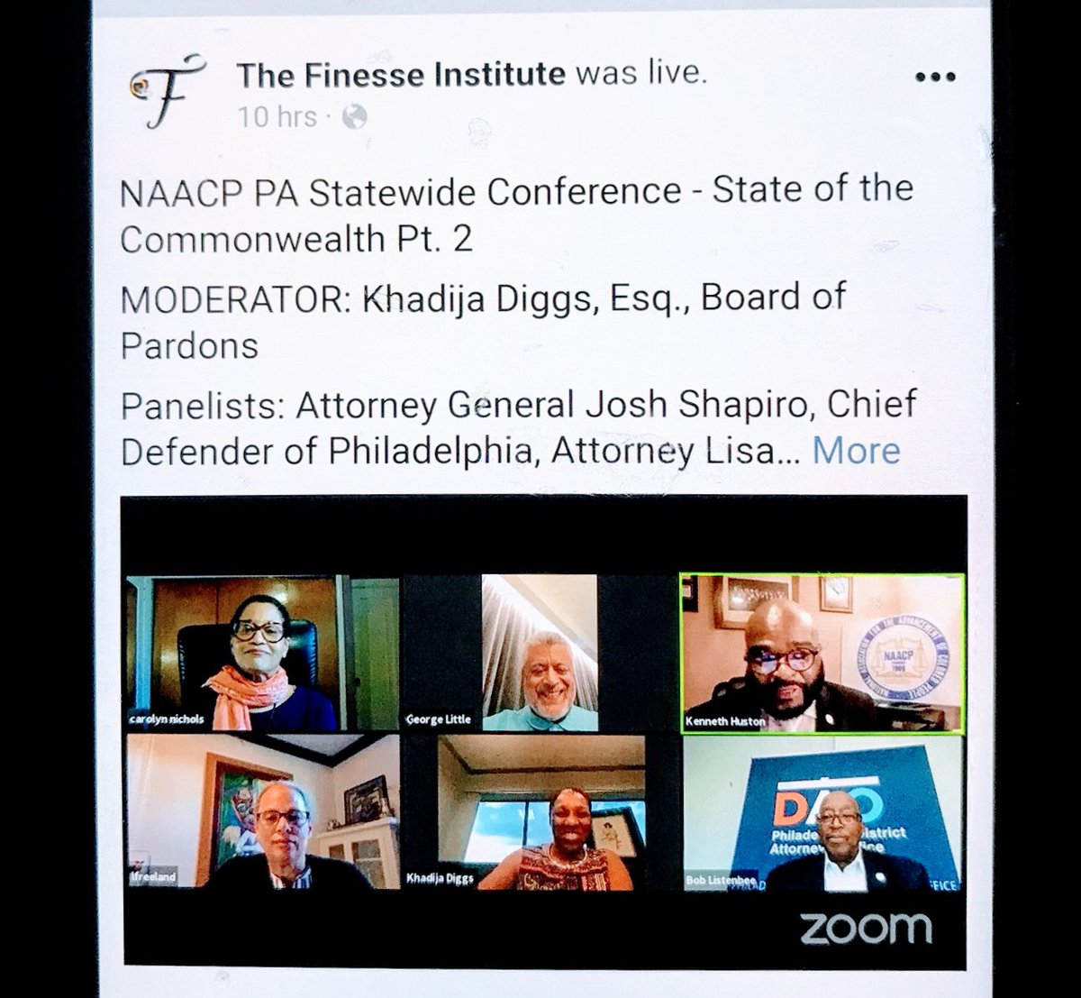 Powerhouse #CriminalJusticeReform panel discussion, moderated by yours truly, for #NAACP #PA State Conference #racialjustice #corrections #parole #reentry  #PublicDefender #JusticeMatters  facebook.com/finesseinstitu… Scroll to the link matching this photo . . .