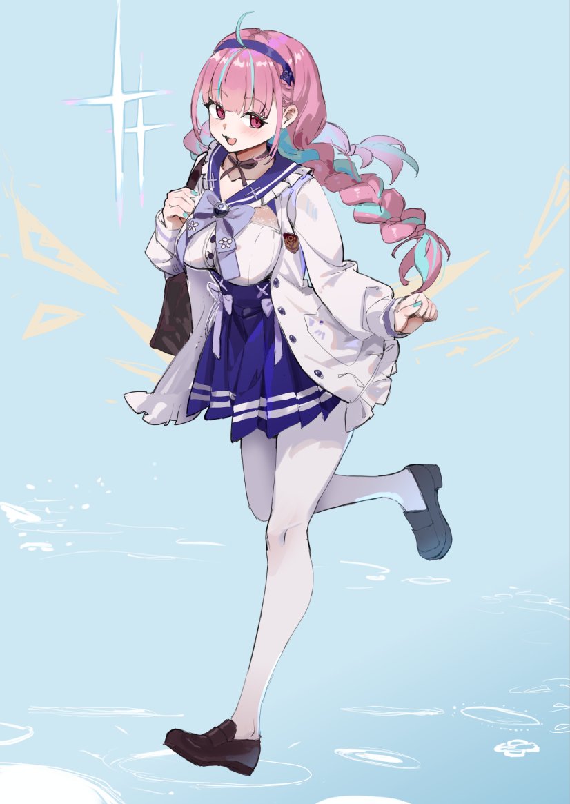 湊あくあ ,湊あくあ(セーラー衣装) 「#あくあーと 」|青年君のイラスト