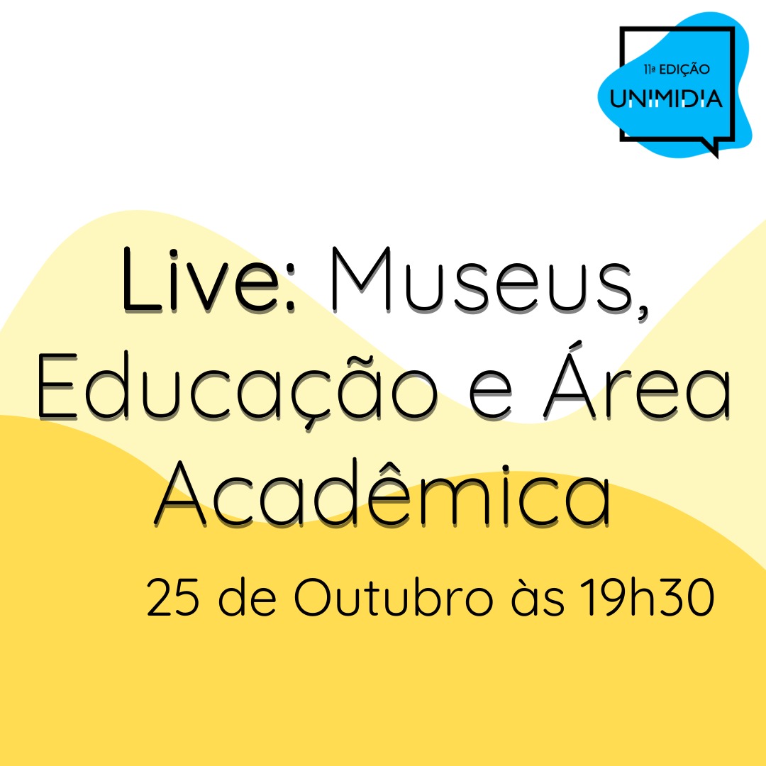 unimidiaunicamp's tweet photo. E pra fechar o Unimidia desse ano com chave de ouro, teremos uma live super bacana sobre Museus, Educação e Área Acadêmica!!!

Às 19h30 no seu youtube mais próximo 🤩
https://t.co/4YMtu01fFD https://t.co/IDGpDE3DCY