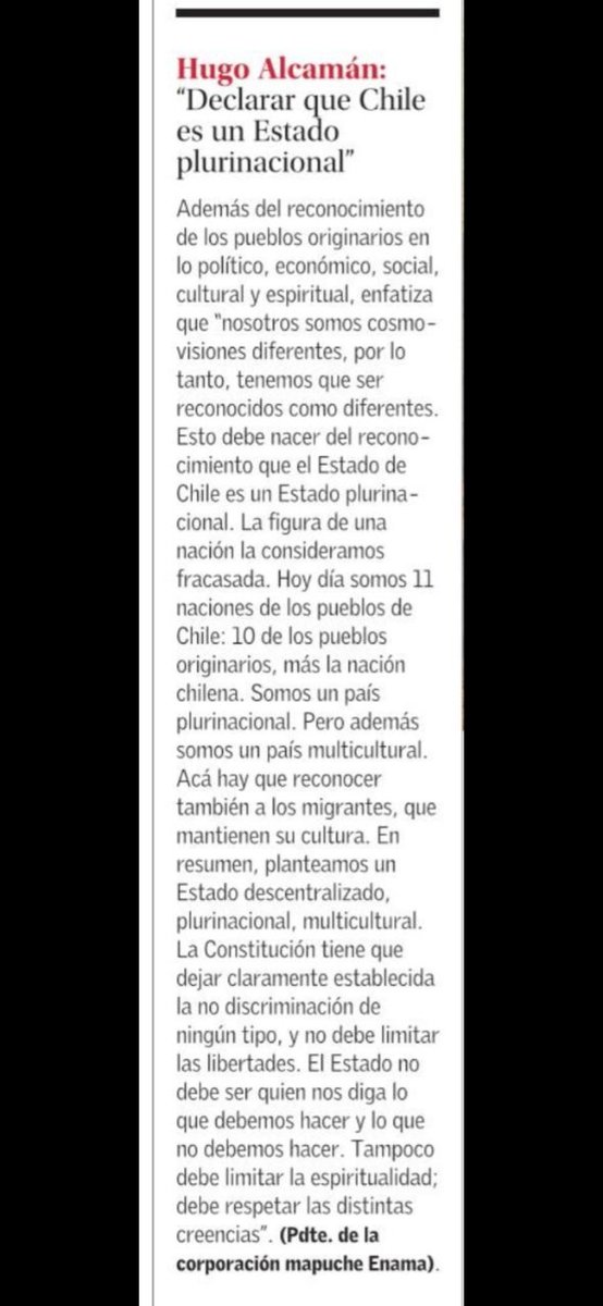 HugoAlcamanRifo's tweet photo. Aspiramos que, en el nuevo "pacto social" (Constitución) que los chilenos, junto a los pueblos originarios, empiezamos a acordar, se establezcamos que el Estado de Chile sea :
- unitario
- democrático 
- descentralizado 
- semi presidencial
- plurinacional 
- multicultural https://t.co/UZ742mdm0l
