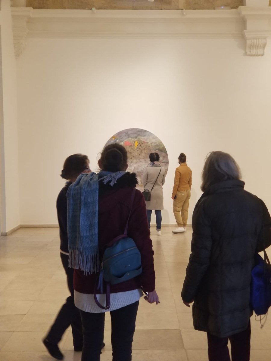 thegabarron's tweet photo. First day of the exhibition ”Gabarrón, humanist of colors” and it is a joy to see the Patio Herreriano Museum with so many people that they even wait to enter the rooms due to the limitation by covid
#UN75 #ONU75 #Valladolid #MAECgob #ShapingOurFuture
#gabarron #gabarronUN https://t.co/Yf8NfANEJo