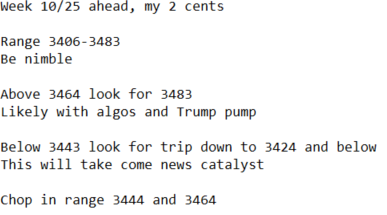 ESRealTime's tweet photo. Retweet
If you like me to share my weekly 2 cents like this for week ahead.

Week 10/25 ahead, my 2 cents

#es_f #nq_f #futures #trading $spx $spy #options https://t.co/vHHSyGhlyd