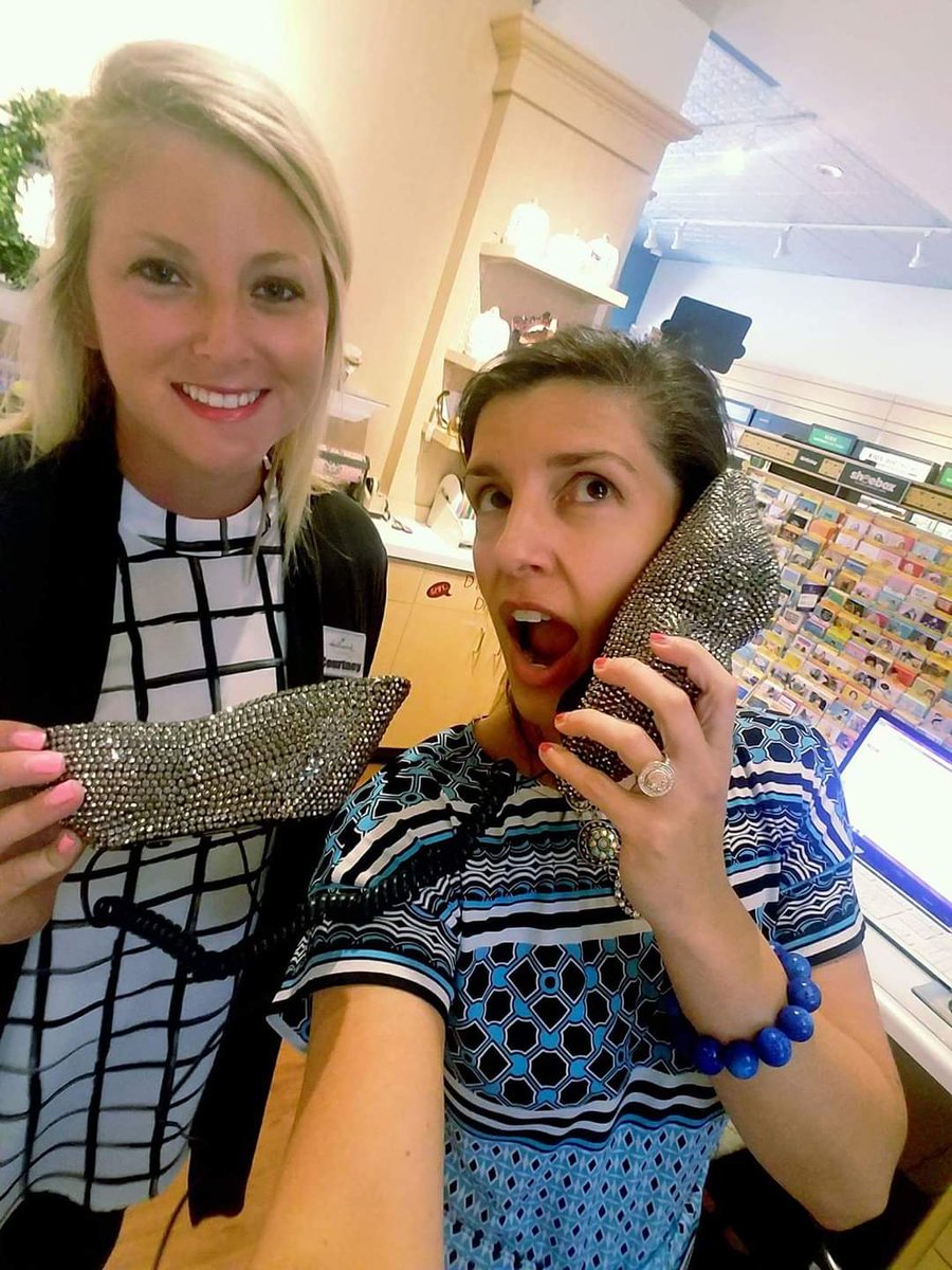 CarriesHallmark's tweet photo. Hello #JCMO, did you know it's Courtney's 10 Year @Hallmark Anniversary at @CarriesHallmark!?! This calls for a celebration! Take 10% Off any one item all weekend! Open Sunday 12-4! "10 Days of Courtney" Specials Throw-back to our glitter-phone days at #CarriesHallmark! โค โ๏ธ๐ https://t.co/7XIL59o29o