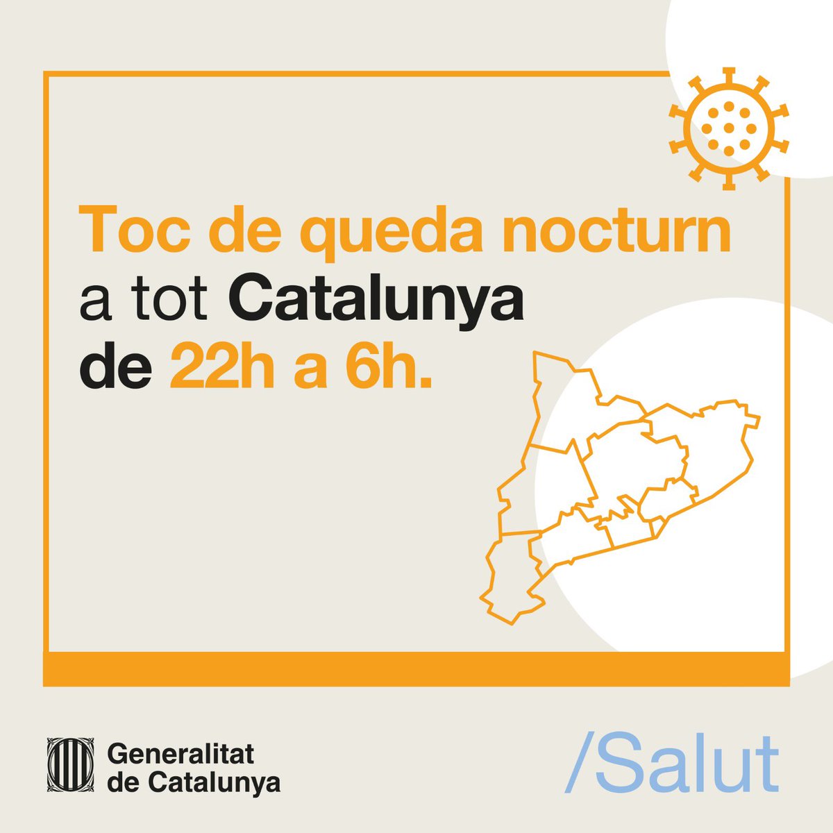 PLCastelldefels's tweet photo. Noves restriccions de mobilitat a Catalunya per la Covid. La mesura aprovada per la Generalitat estableix la restricció de mobilitat nocturna entre les 22.00 i les 06.00 hores, mentre que els establiments oberts al públic hauran de tancar a les 21.00. https://t.co/Es9gJV1zyc