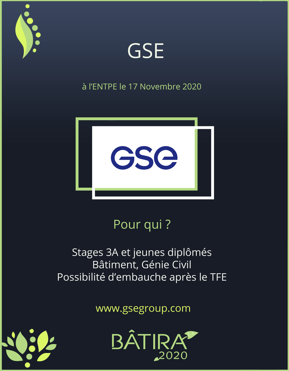 ForumBatira's tweet photo. GSE sera présent au Forum BATIRA 2020 !
Vous pouvez retrouver plus d'informations sur le site Internet https://t.co/oHk3KP5Afj.
Rendez-vous le 17 novembre 2020 à l'ENTPE et les 16,17 et 18 novembre sur Seekube !
L'équipe BATIRA 2020. https://t.co/9h6QI1GCBS