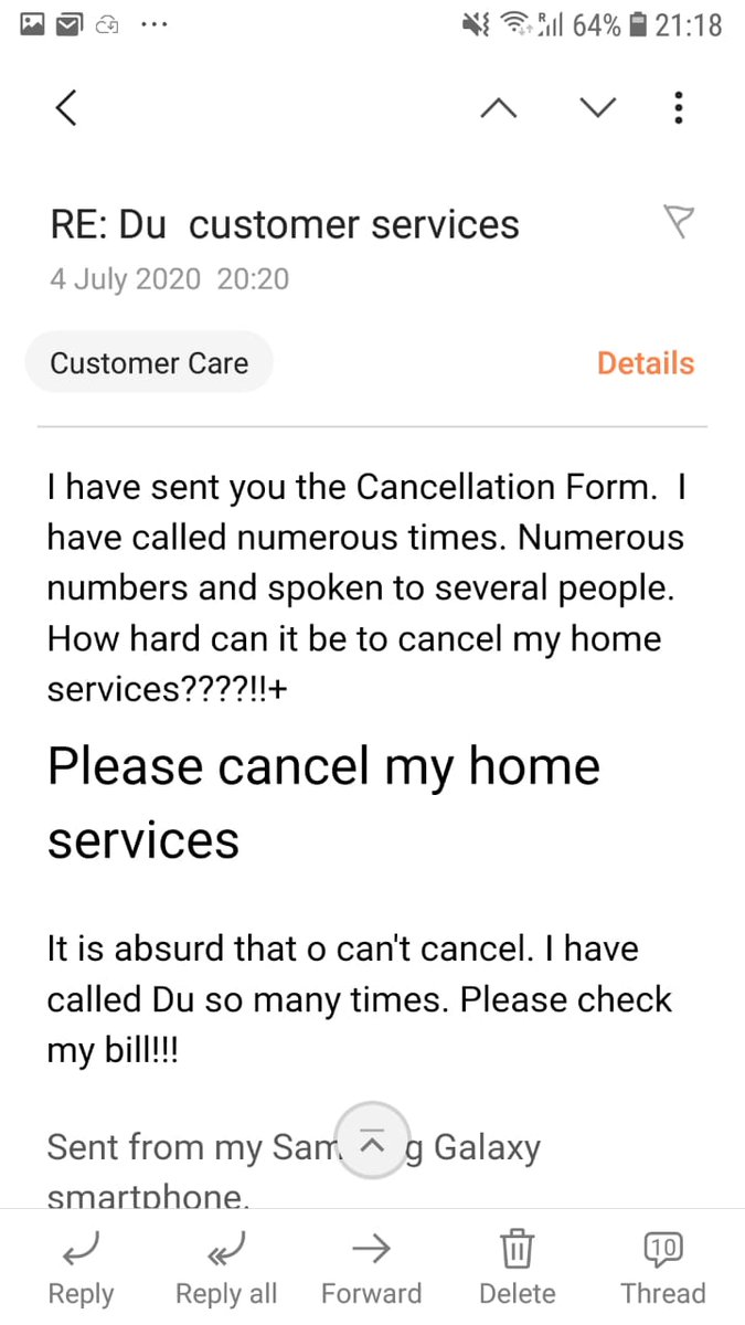 DubaiDiaries's tweet photo. @dutweets Please look at the dates ! Sinxe june! How much more can i request for cancellation ?! 

What Du is doing is not right. It's unethical. 
I should not be paying almost Dhs 4k for services I have not used and cancelled . And my mobile phones are on pre paid. This is very wrong. https://t.co/mhpICSRwXR