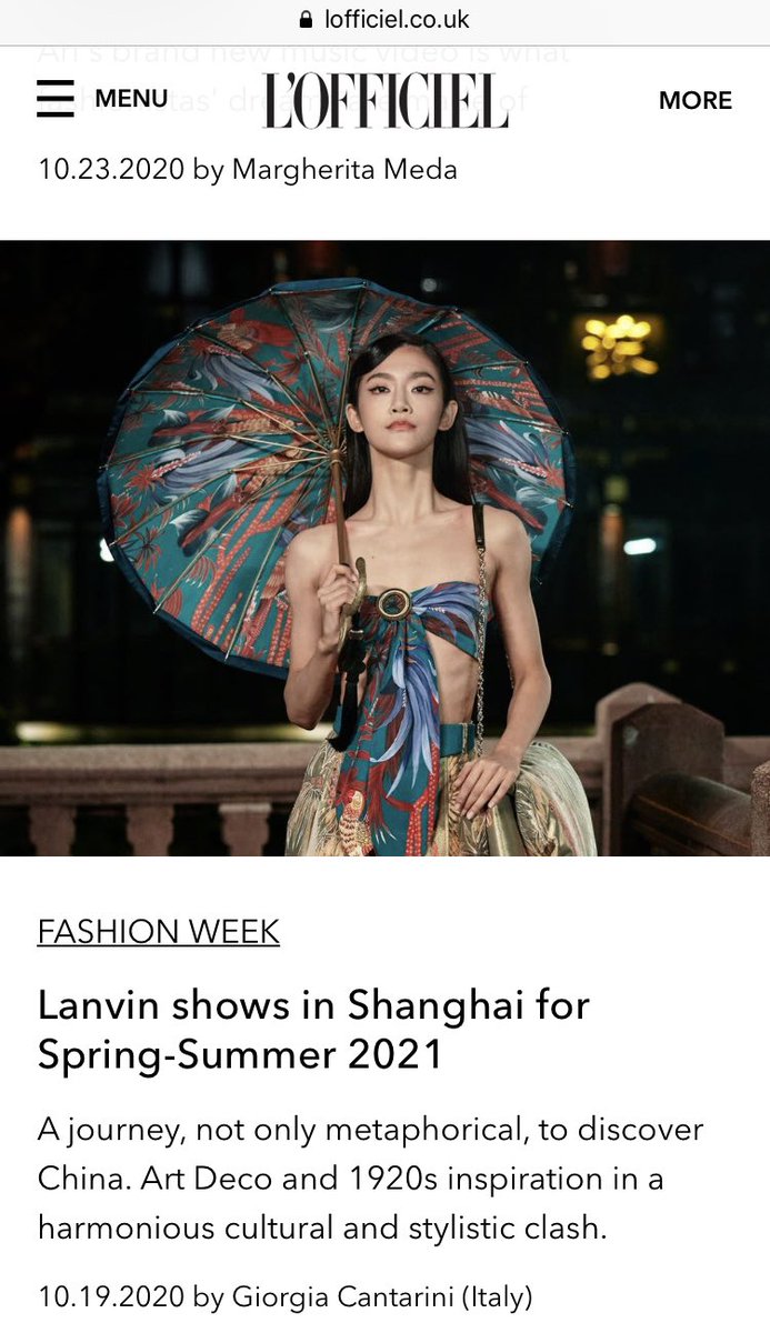 JennyZint's tweet photo. Zeng Keni has been featured as the cover photo for L'Officiel UK and CPP Luxury's articles regarding the Lanvin SS21 Fashion Show!

L'Officiel UK:https://t.co/h9yGadkUpV
CPP Luxury:https://t.co/ZUR6NKzWXJ https://t.co/wWo4p9GsDM