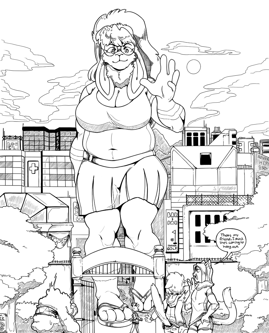 EmmaCat64's tweet photo. Commission for @Thatoneguyoukno and @hornyzhopa.

Always nice to spot a friend when enjoying a nice normal walk through the city. https://t.co/4jg8rEY8Sd