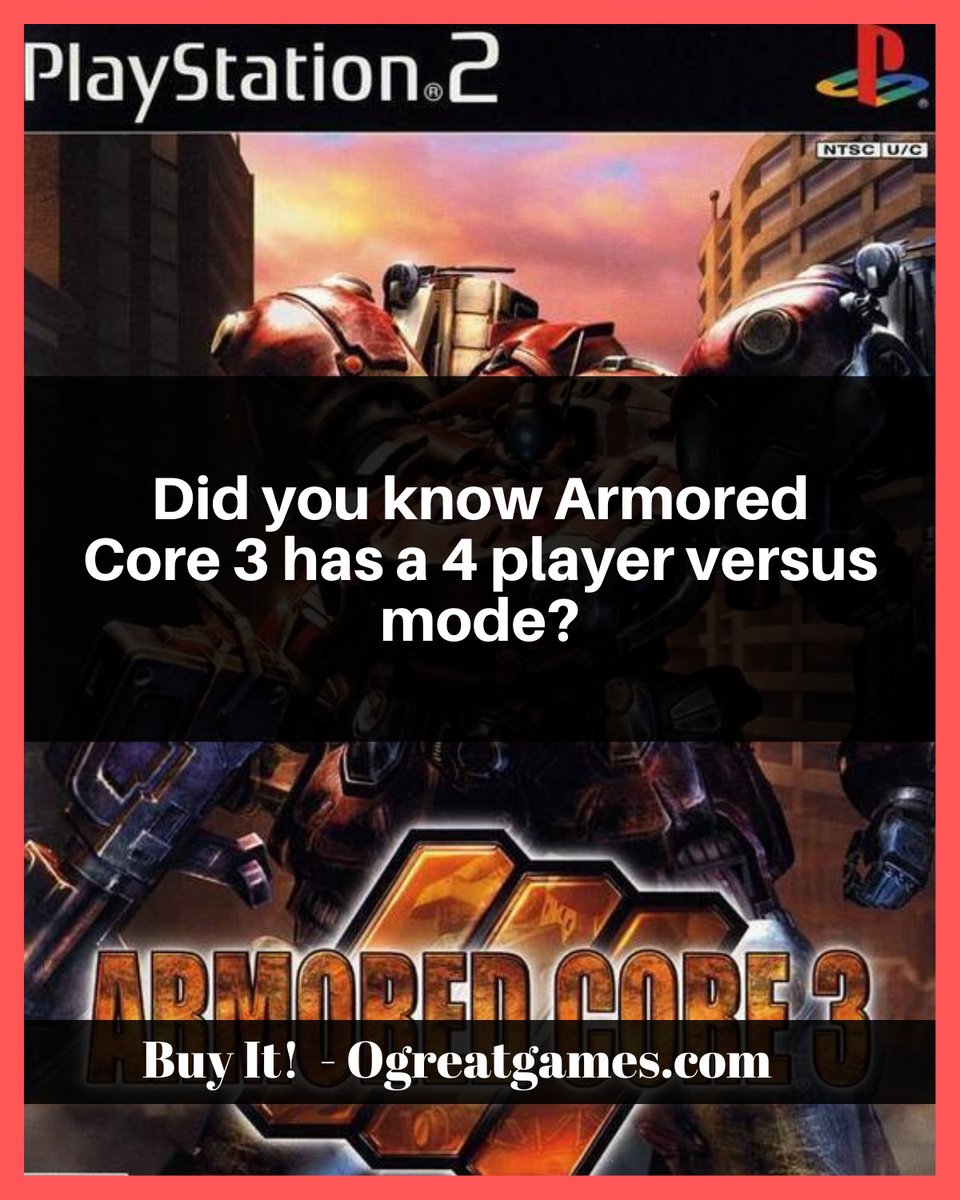 Did you know Armored Core 3 has a 4 player versus mode? #versus #games #history #dyk #videogames https://t.co/xhXxtDH1Dn