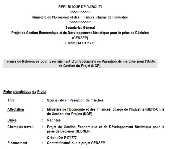Direction_E_P's tweet photo. Avis de recrutement ,, Avis de recrutement

Dans le cadre du Projet de la @Banquemondiale,le @MEFIGouv recrute 2 experts, 1 spécialiste en Suivi-Évaluation et et 1 Spécialiste en Passation de Marche pour l’Unité de Gestion du Projet (UGP) 
A voir sur https://t.co/BzymPfS28C https://t.co/qgtPXZuXhL