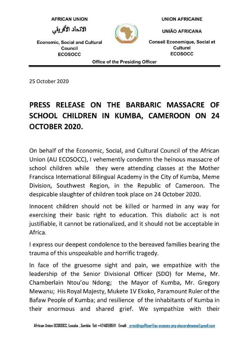 AFRICAN UNION ECOSOCC PRESIDENT tweet media