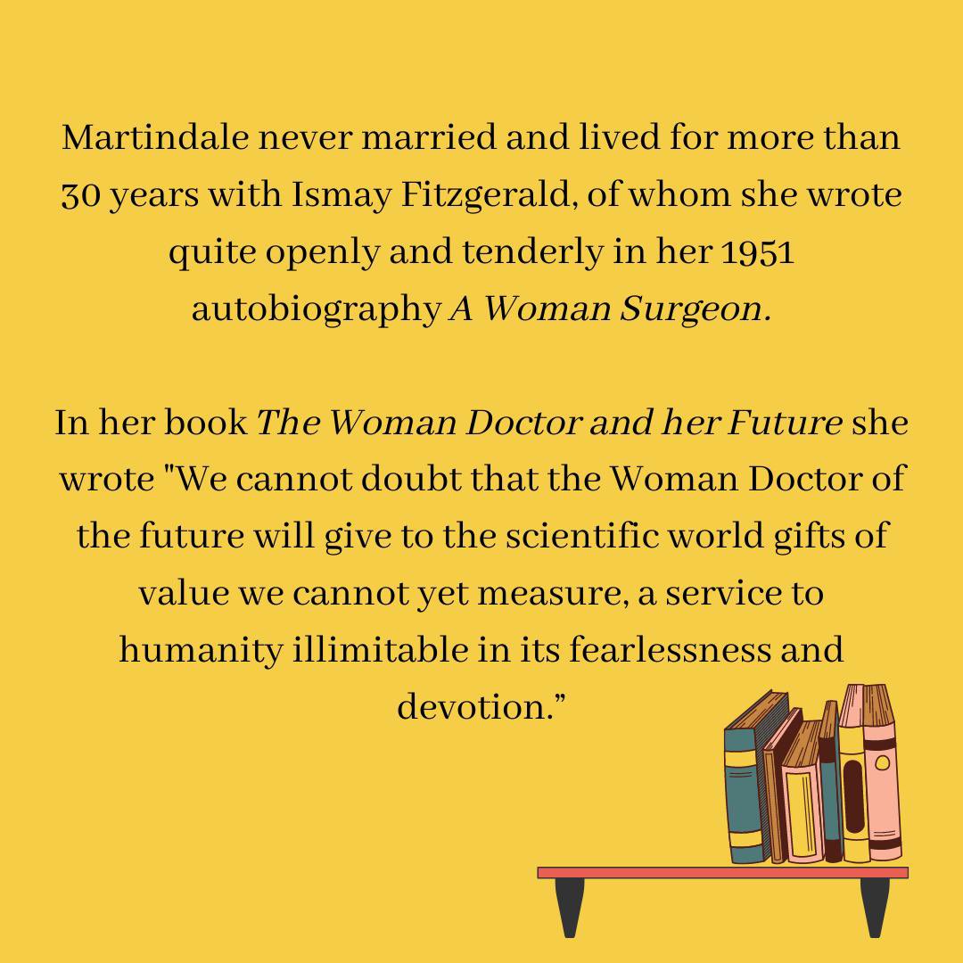 Dr Louisa Martindale was Brighton’s first GP, an honorary surgeon, past president of @medicalwomenuk and an advocate for many stigmatised health issues and equality of women in medicine.

Let’s remember more than just the straight, white men in history.

#WomenInMed #LGBTInMed