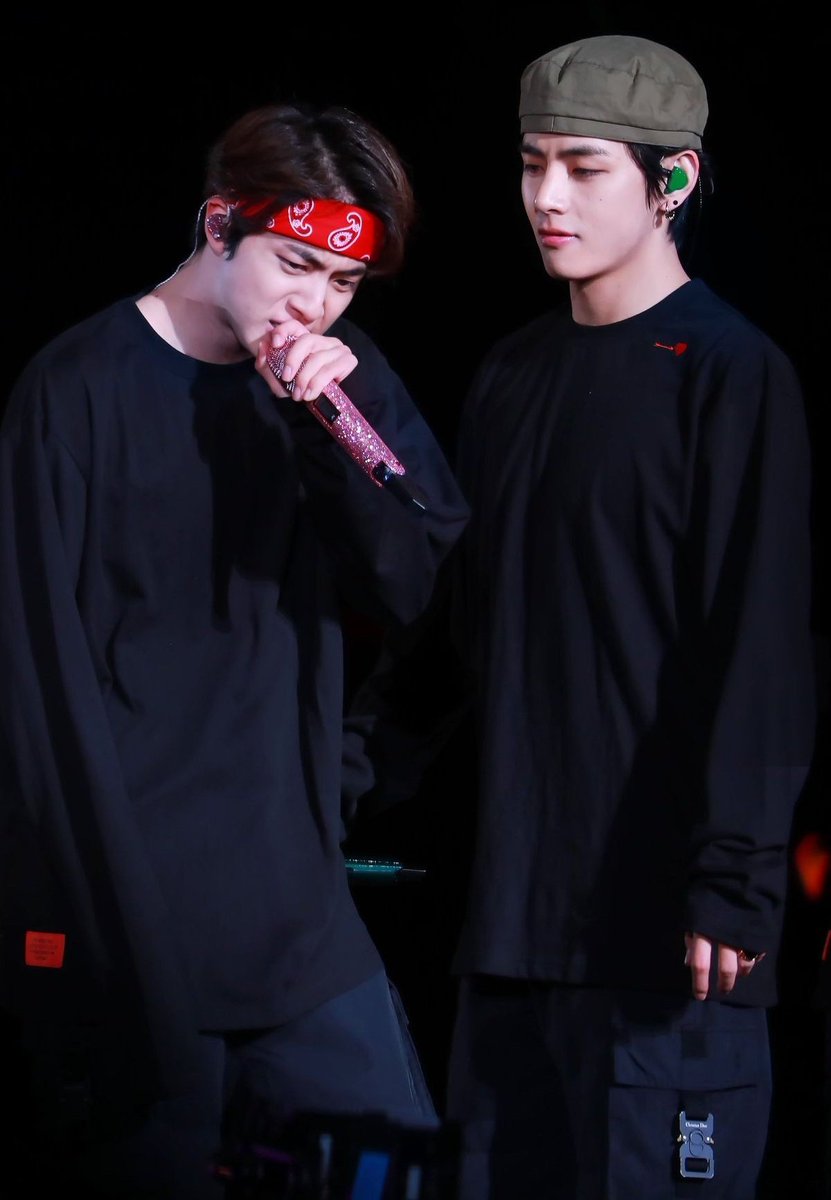 V looking to his Jin hyung