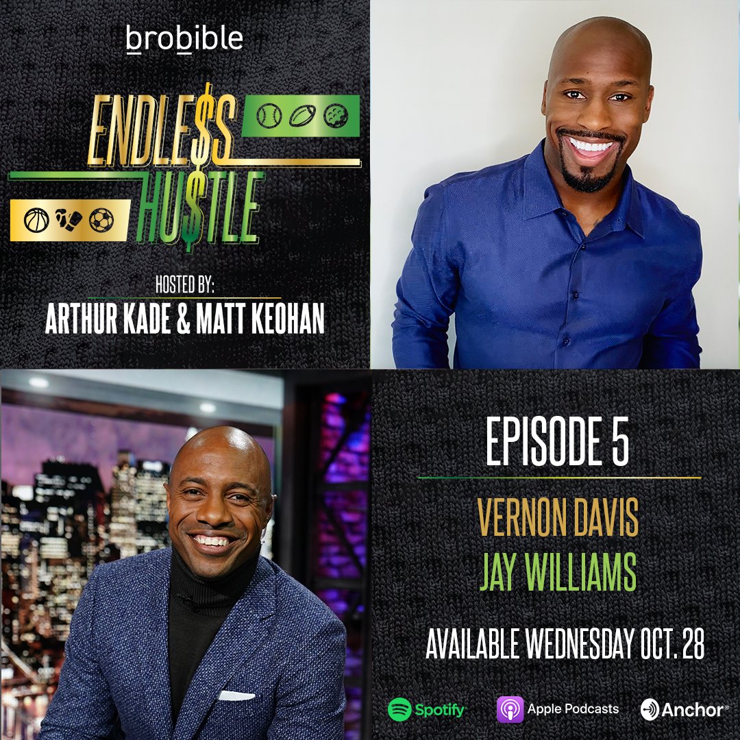 Endless__Hustle's tweet photo. Coming up this week on #EndlessHustle Podcast, we're chatting with @espn's @RealJayWilliams &amp; former @49ers tight end @VernonDavis85! 

Episode 5 drops Wednesday, October 28th on @ApplePodcasts @anchor @spotifypodcasts: https://t.co/Zm4LjxTiDu https://t.co/XA7uPSs9x3