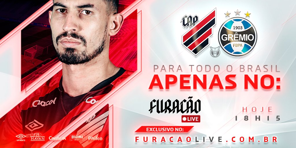 🎥 Chegou o Furacão Live! E hoje já tem a transmissão de Athletico x Grêmio!

Assista no furacaolive.com.br ou baixe o app do Furacão Live:
📲 Android: bit.ly/FuracaoLiveAnd… 
📲 iOS: bit.ly/FuracaoLiveiOS 

Para acessar, use o login do Furacão Play ou assine.