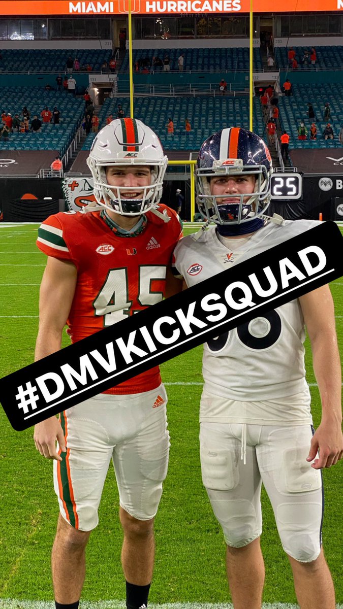 coachdesicullen's tweet photo. Proud Coaching Moment👇

Both have been in my program since 10th grade. Train with the BEST to be the BEST.

@CamdenPrice plays for @CanesFootball &amp;  @justin_duenkel plays for  @UVAFootball
 
#DMVKICKSQUAD https://t.co/pffWztYSMn