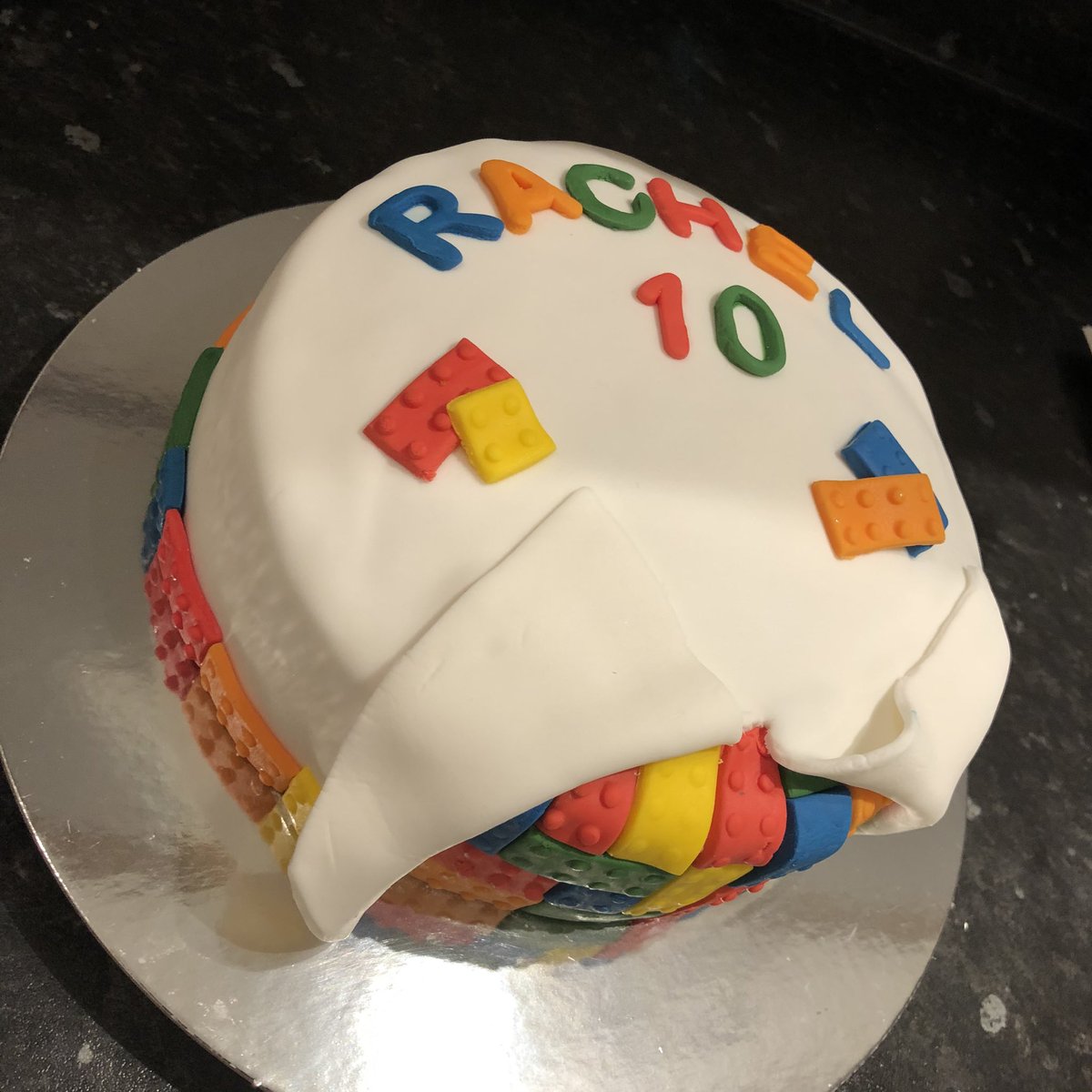 emmalougheed's tweet photo. Not content with building flat pack furniture for the “home office” already this weekend, I also constructed a Lego cake for @FreeCakesUK https://t.co/clVGBIssd7