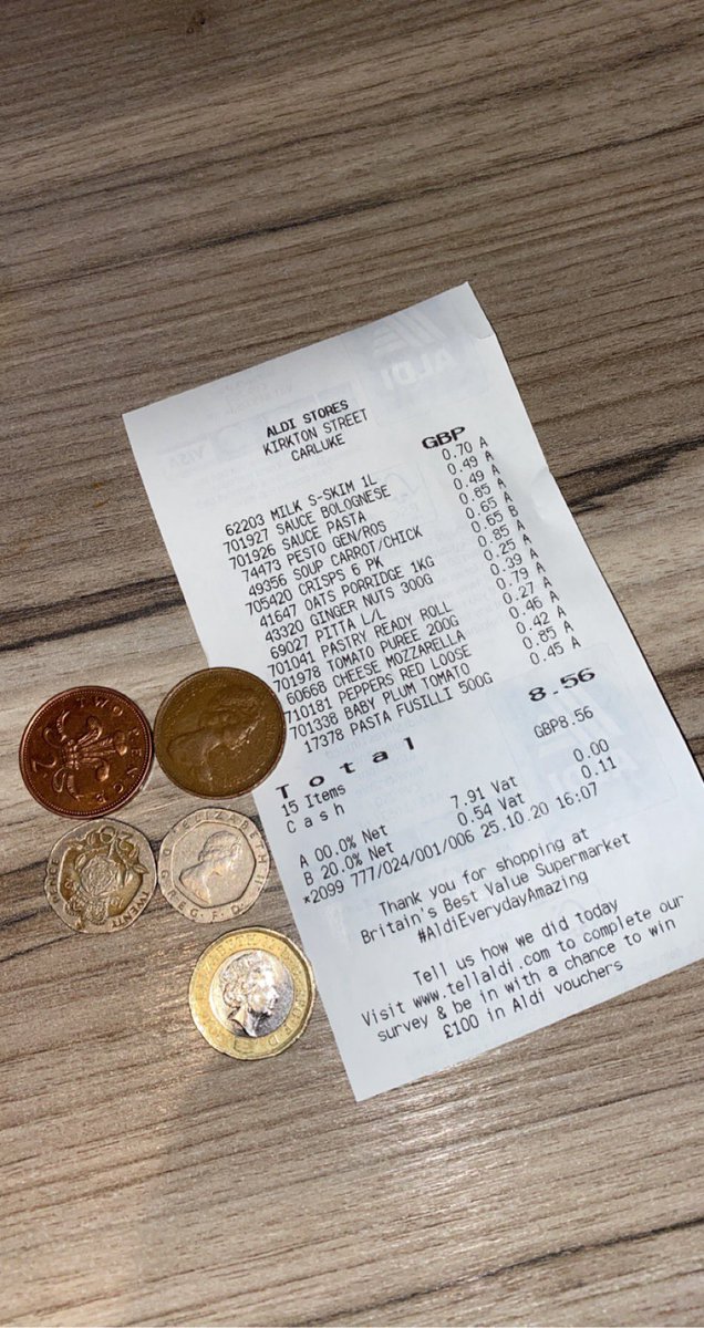 Living off £10 for the week with £1.44 to spare for treats😆Good Luck everyone! 🏆#livingon2 <a href="/StAidansHigh/">St Aidan's High</a> <a href="/AidansSoc/">StAidansSoc</a>