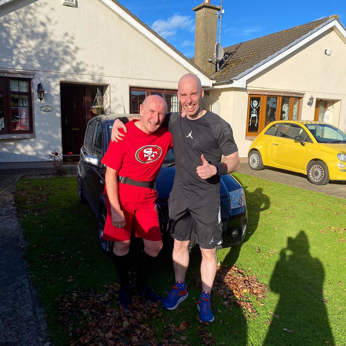 Coach_Sean_C's tweet photo. Dublin Virtual Marathon done with my Dad joining me to do his first 10k.

Beers cooling and all we need now is the 49ers to win tonight to cap off a perfect day! 

#RunYourTown #LetsGoGetEmAgain https://t.co/swQCPHcafN