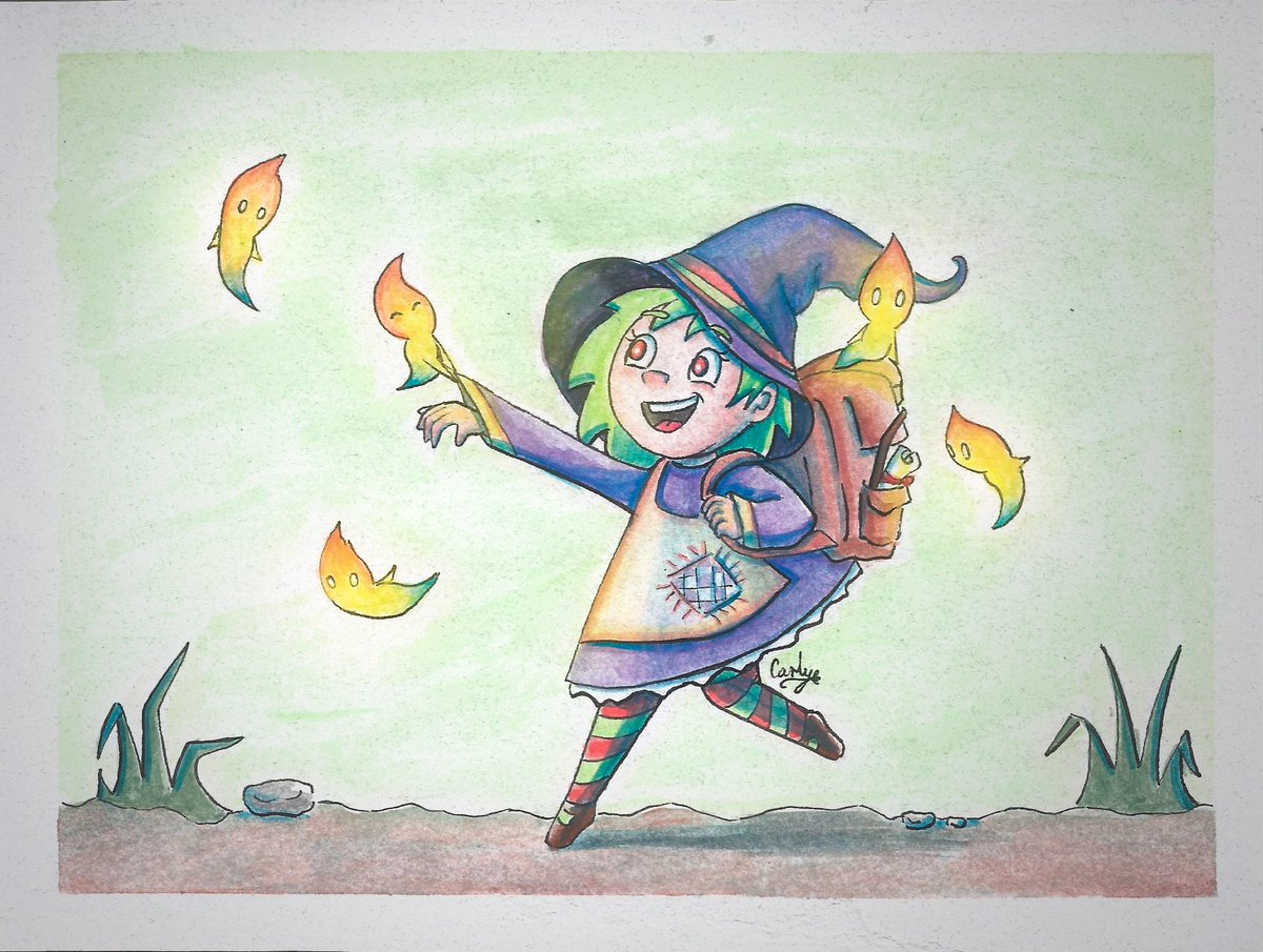 ArtCarlyB's tweet photo. 🔥 #Day23 - Wisps
Una brujilla más clásica esta vez uwu)r
https://t.co/8SBxL8bcqB
#witchtober #witchtober2020 #bluajitober #drawingchallenge #octoberchallenge #watercolor #watercolorpainting #ink #firewitch #fire #witch #wisp #wisps #elementalwitch #art https://t.co/qYxvHnb0oC