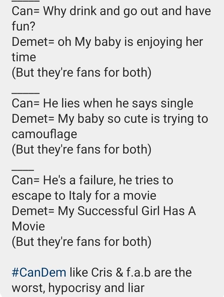 I have never seen such things as those who call themselves   #Candem Fans .. First of all, who are you to judge Can, what is your problem? Every person is free with his life and does whatever he wants as long as his freedom does not exceed others .. as long as he does not lie,++
