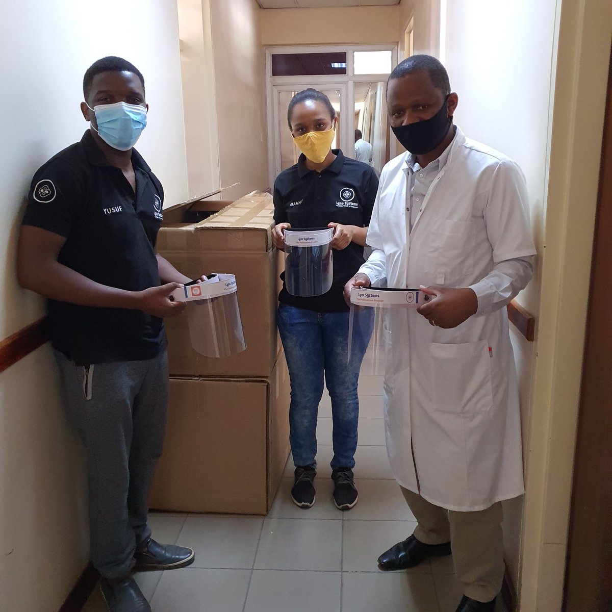 LyncSystems's tweet photo. On 23rd October 2020 Lync Systems Donated 350 Face shields to Queen Elizabeth Hospital, This is an Effort to help prevent the second wave of Covid19 which is happening in other Countries. https://t.co/wg8yW4Ts7w