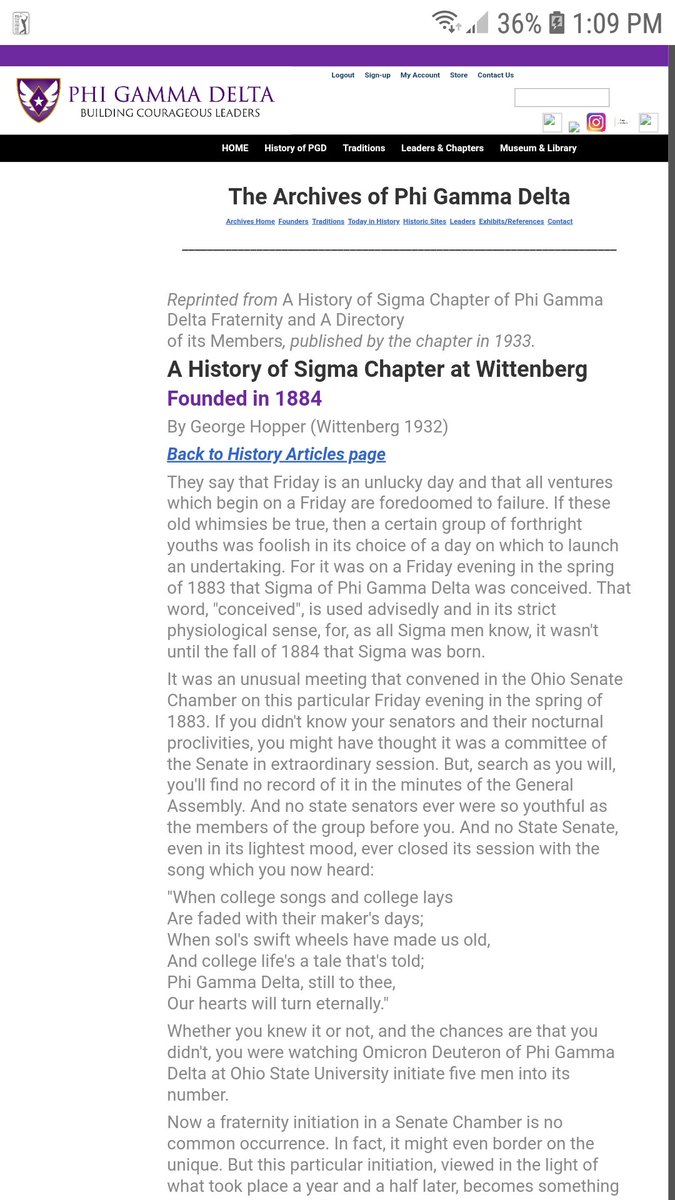 136 years ago today, on October 25, 1884, Sigma Chapter of Phi Gamma Delta Fraternity was granted its charter at Wittenberg University. Read the story behind the founding here: phigam.org/wittenbergsigma