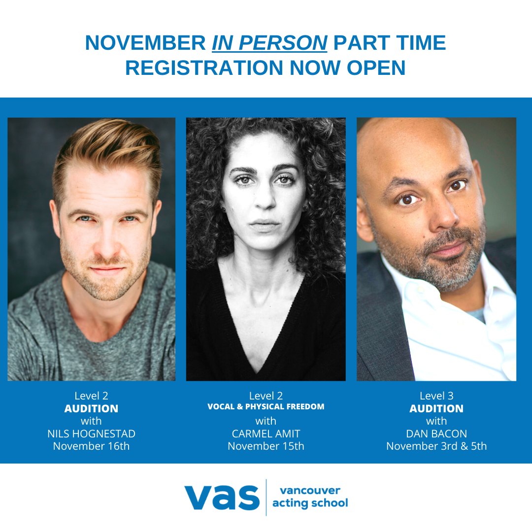 vanactingschool's tweet photo. Weekly online and in-person class registration open now!  https://t.co/mlFzIJI2cl 604.564.7242

#VanActingSchool #VAS #Vancouver #Acting #School #Classes #Actor #Film #Television #Online #Onsite #InPerson #Passion #Career https://t.co/Z4xVDQdNjd