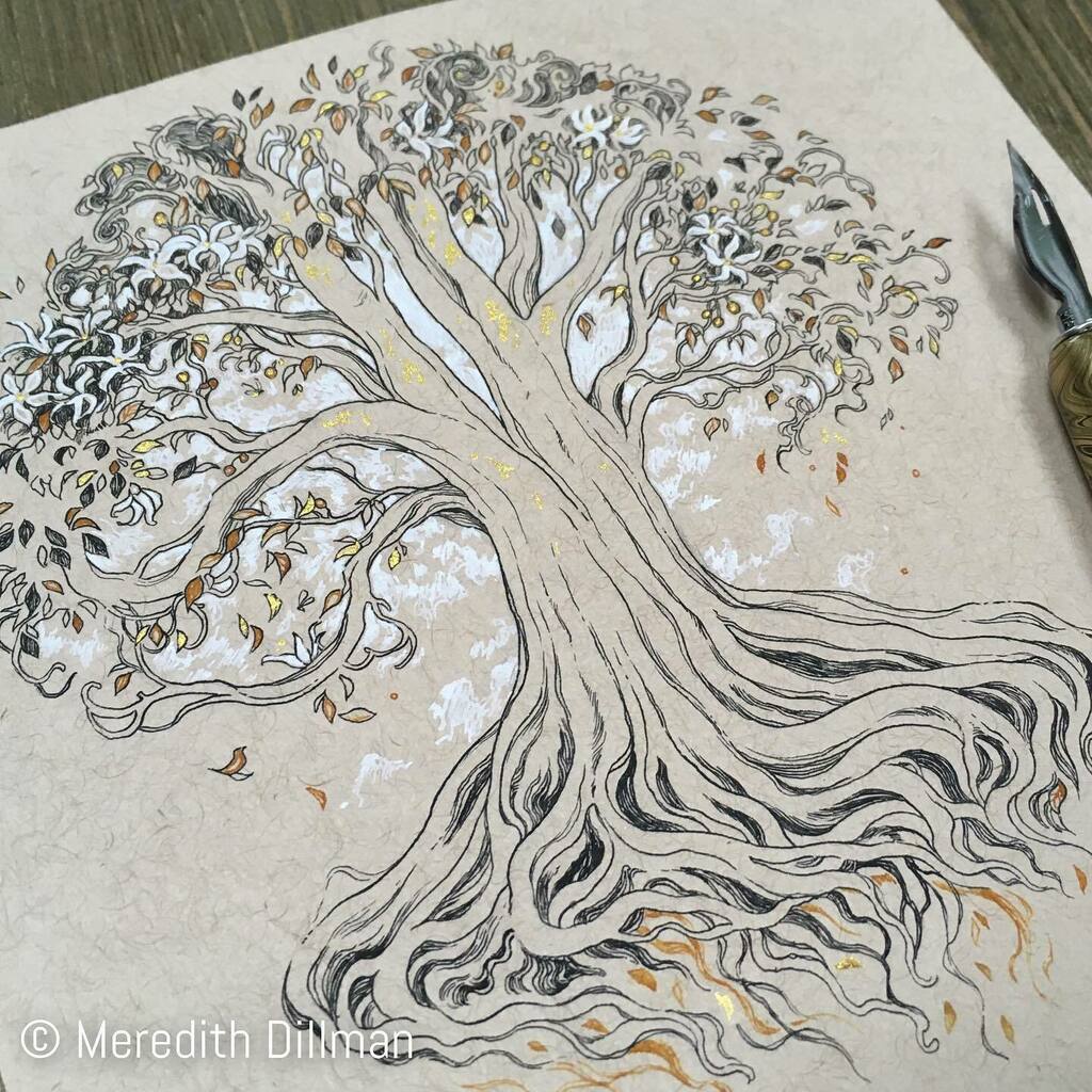 Ink drawing no 12 - Kapok Tree from #undyingtalesproject 
🌳
#octoberink #inktober2020 #treestreestrees #inkdrawing #marupen #treeartwork #kapoktree