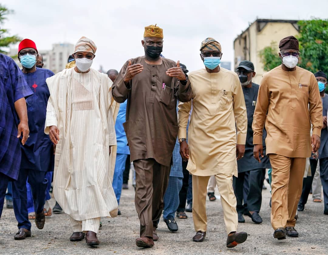 I received Governors and Ministers from the South West on a solidarity visit to Lagos over the recent incidents in our state.I thank them for taking time out to commiserate with us as we look to rebuild our lives and city.